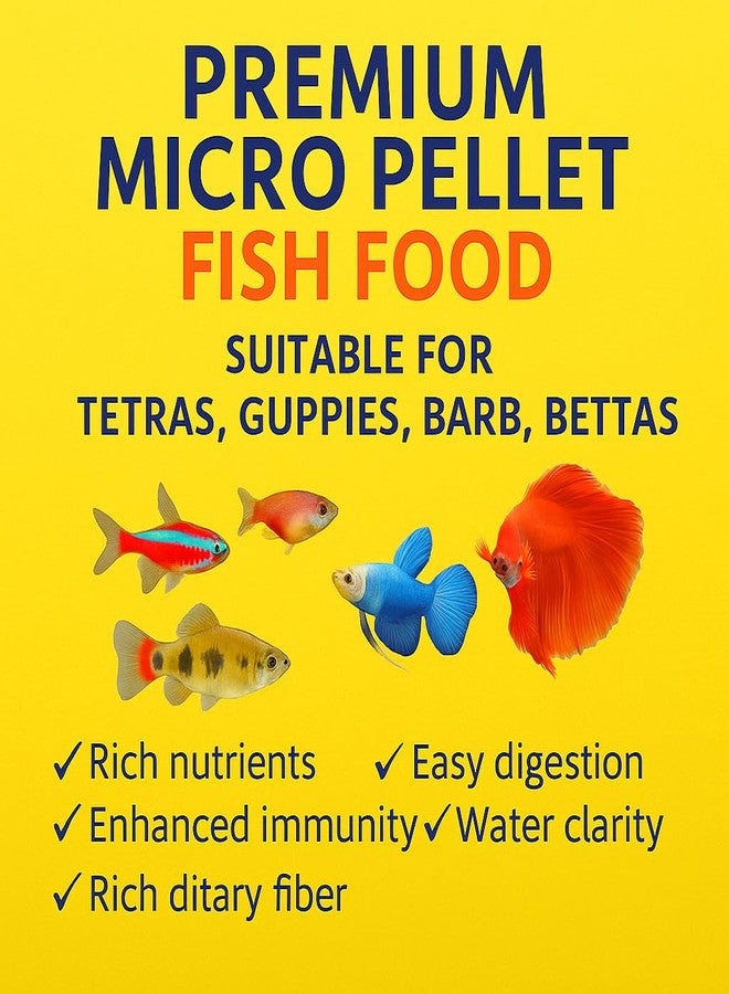 VAYINATO® Red Fin Aquarium Micro Pellets 100g for Betta Fish, Barb and All Small Fish | 0.5mm Slow Sinking | Enhances Natural Color & Immunity by Petzlifeworld - Image 2